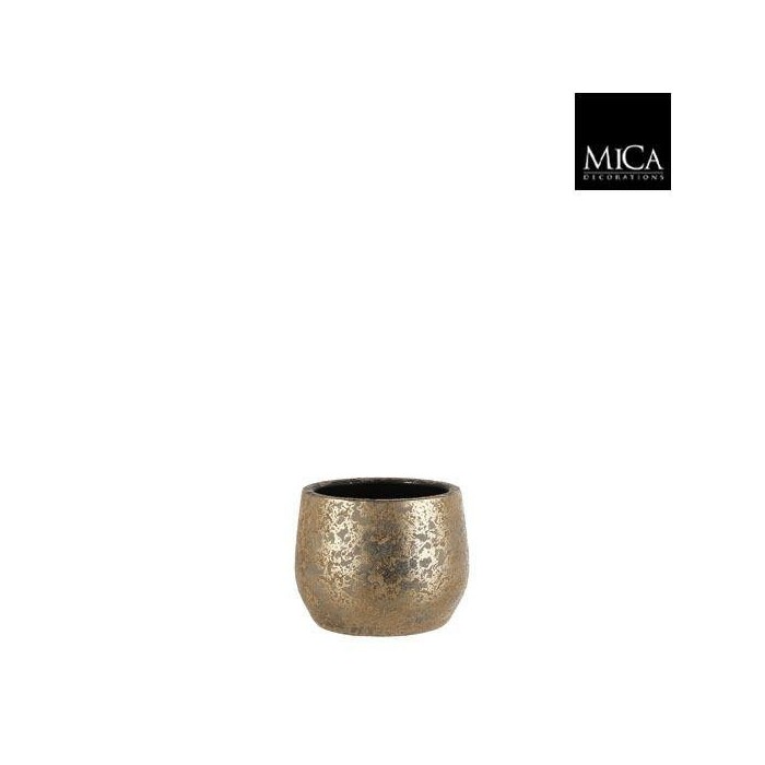 CLEMENTE VASO ROTONDO ORO - H15,5XD19,5CM